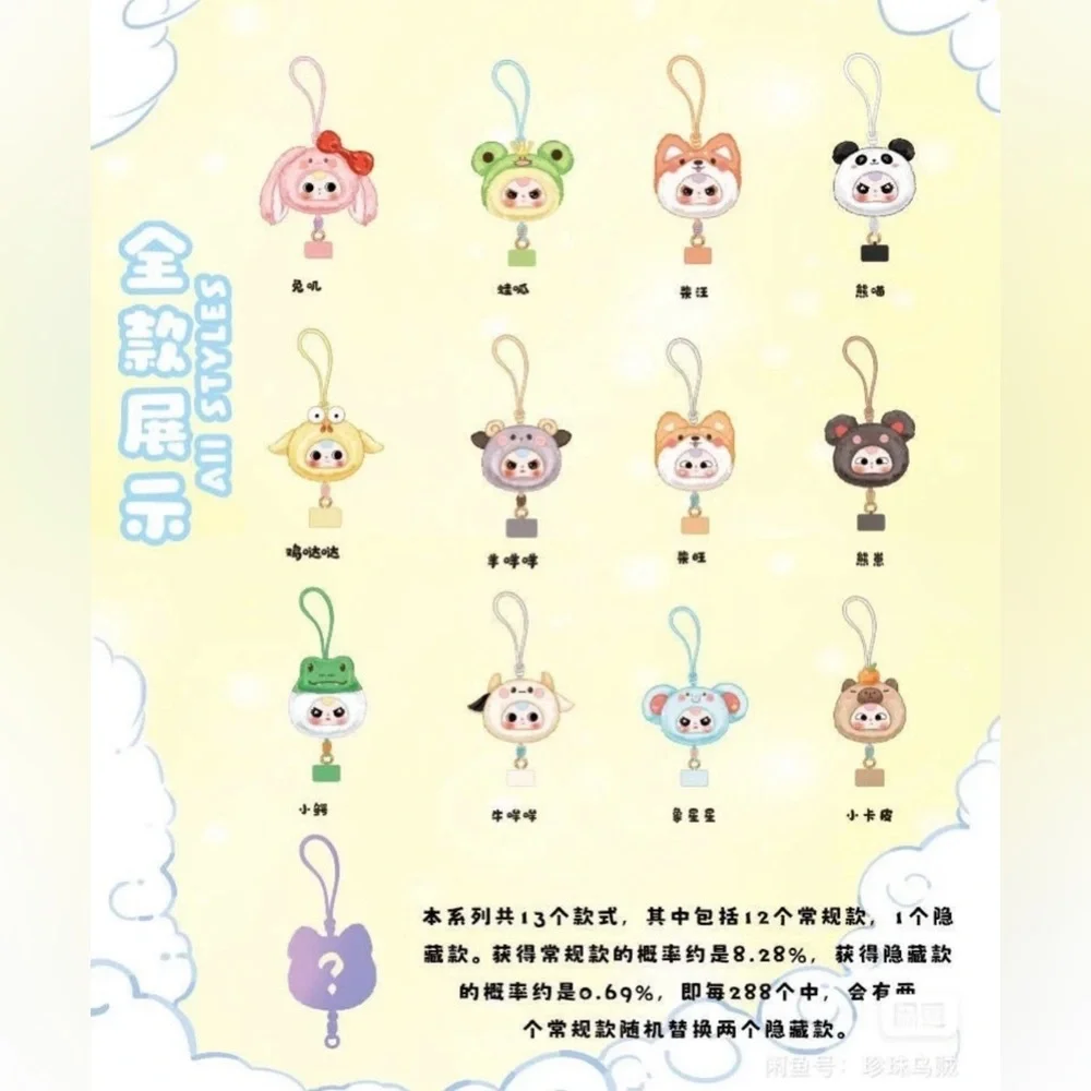 Baby Three (BB3) Phone Lanyard‎ Plush Blind Box NEW - US Seller